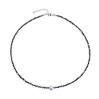 Collana in argento con Perla d'Acqua Dolce Bianca