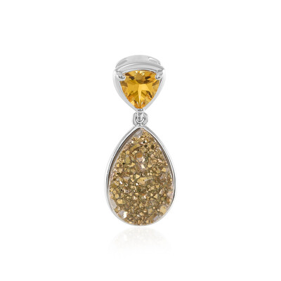 Ciondolo in argento con Agata Glitter Dorata