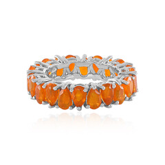 Anello in argento con Opale Arancione d'Etiopia