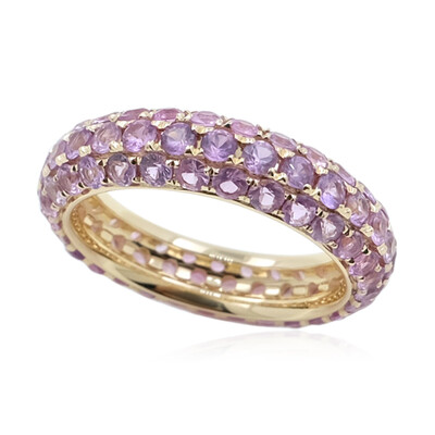 Anello in oro con Zaffiro Ceylon Porpora (non riscaldato)