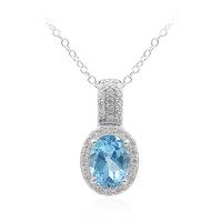 Collana in argento con Topazio Blu Svizzero