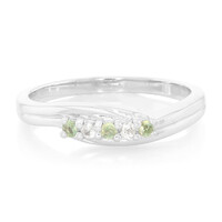 Anello in argento con Alessandrite Brasiliana e Zaffiro Bianco