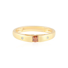 Anello in argento con Diamante Rosso I3