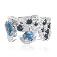 Anello in argento con Topazio Blu Cielo