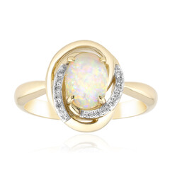 Anello in oro con Opale Bianco Brasiliano