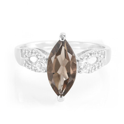Anello in argento con Quarzo Fumè