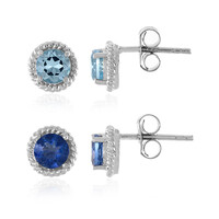 Set orecchini in argento con Fluorite Cangiante e Topazio Blu Cielo