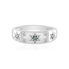 Anello in argento con Diamante Blu I2