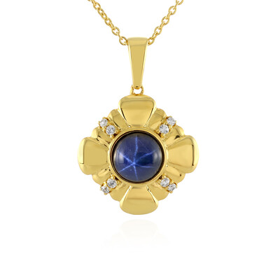 Collana in argento con Zaffiro Stellato Blu