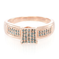 Anello placcato in oro con Diamante Fancy