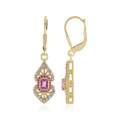 Orecchini in argento con Zaffiro Ceylon Rosa (non riscaldato)