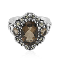Anello in argento con Quarzo Fumè
