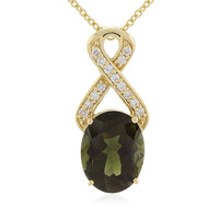 Collana in oro con Tormalina Neon della Nigeria (AMAYANI)