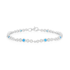 Bracciale in argento con Apatite Blu Neon