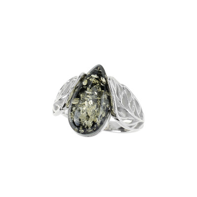 Anello in argento con Ambra Baltica (dagen)