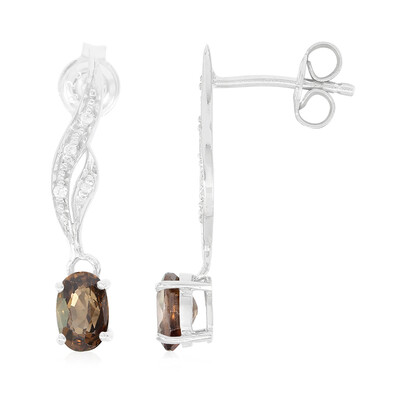 Orecchini in argento con Zircone Cannella