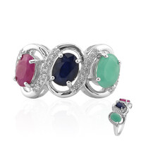 Anello in argento con Smeraldo Brasiliano