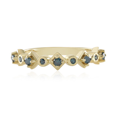 Anello in argento con Diamante Blu I3