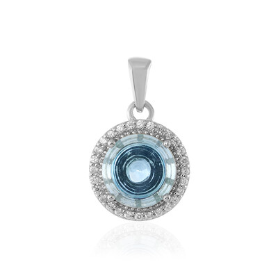 Ciondolo in argento con Topazio Blu Cielo