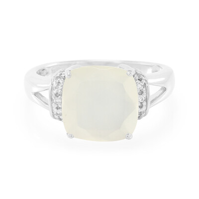 Anello in argento con Pietra di Luna Bianca