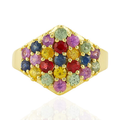 Anello in argento con Zaffiro Fancy