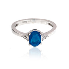 Anello in argento con Opale Blu Neon