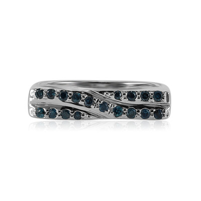 Anello in argento con Diamante Blu Cielo I1