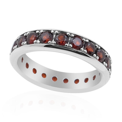 Anello in argento con Granato Mozambico