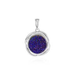 Ciondolo in argento con Agata Glitter Blu