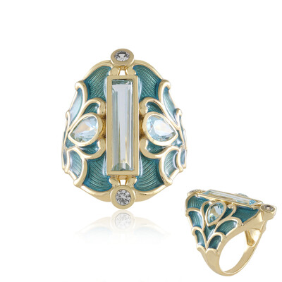 Anello in argento con Topazio Blu Cielo (Adela Silber)