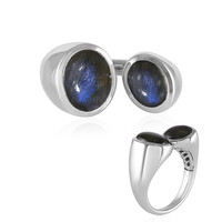 Anello in argento con Labradorite Blu Maniry (KM by Juwelo)