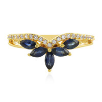 Anello in argento con Zaffiro Blu del Madagascar