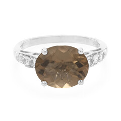 Anello in argento con Quarzo Fumè