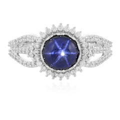 Anello in argento con Zaffiro Stellato Blu