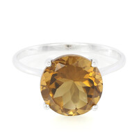 Anello in argento con Quarzo Cognac