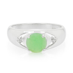 Anello in argento con Crisoprasio Imperiale