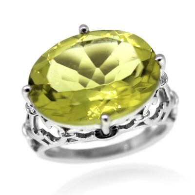 Anello in argento con Quarzo Ouro Verde