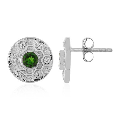 Orecchini in argento con Diopside Russo