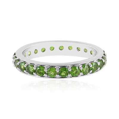 Anello in argento con Diopside Russo