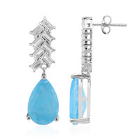 Orecchini in argento con Quarzo blu pastello