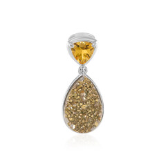 Ciondolo in argento con Agata Glitter Dorata