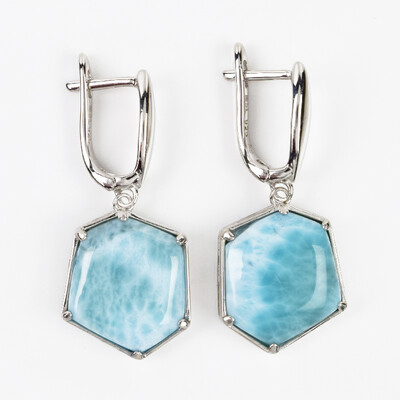 Orecchini in argento con Larimar