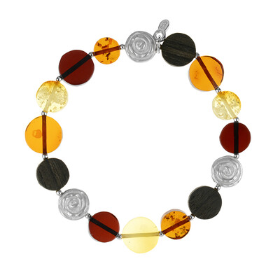 Bracciale in argento con Ambra Baltica (dagen)
