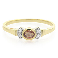 Anello placcato in oro con Zaffiro Padparadscha
