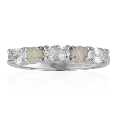 Anello in argento con Topazio Bianco