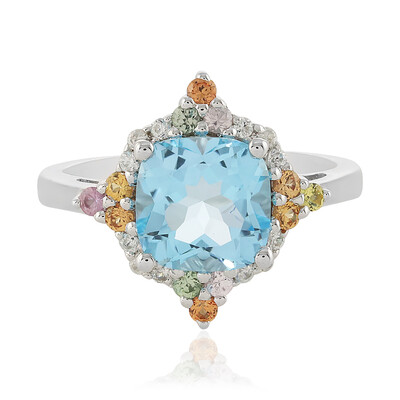 Anello in argento con Topazio Blu Cielo