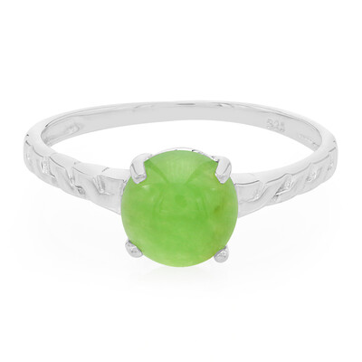 Anello in argento con Crisoprasio Imperiale