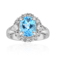 Anello in argento con Topazio Blu Svizzero
