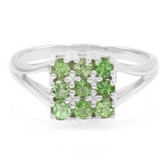Anello in argento con Granato Menta Merelani