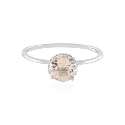 Anello in platino con Morganite del Madagascar AAA